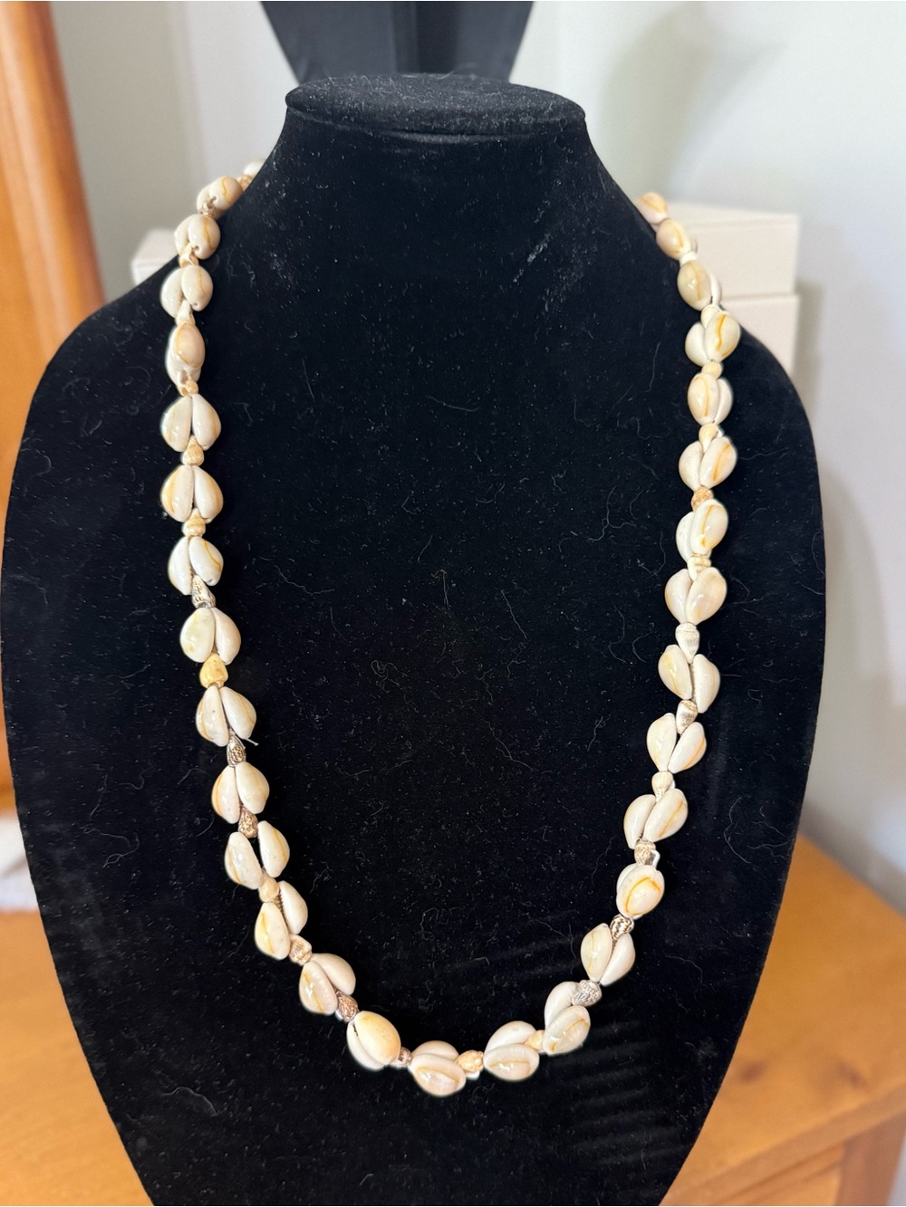 Shell Bead Necklace - Natural Cream Cowrie Style